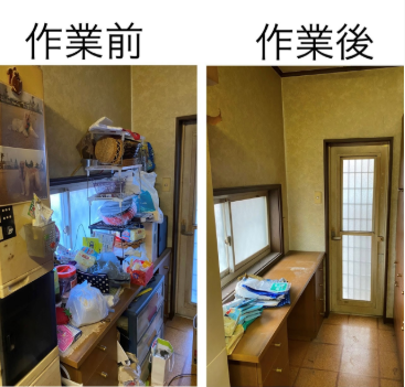泉佐野市 便利屋 不用品整理 キッチン片付け 作業前後